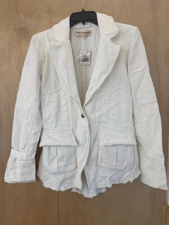 Free People Cotton Asymmetrical-Hem Harlow Blazer - Picture 5 of 16